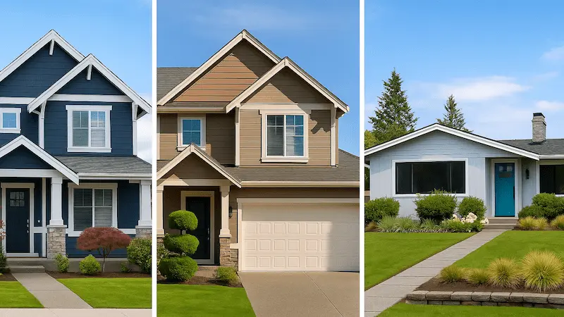 Various Bellevue neighborhoods showing different house painting styles and approaches for different areas