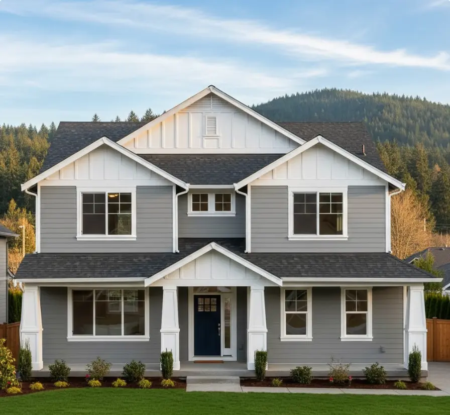 Beautifully painted interior living room in a Bellevue home with modern color scheme