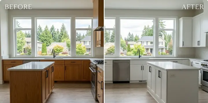 Kitchen cabinet painting cost comparison Bothell WA