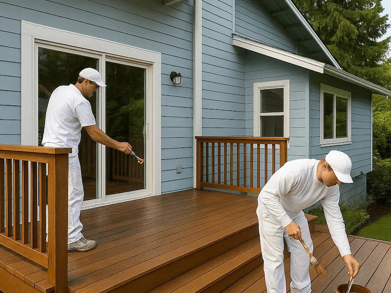 Deck staining service for Edmonds homes