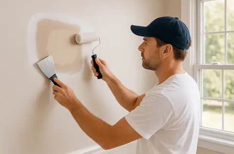 Professional drywall repair and painting service in Bothell home showing seamless wall restoration