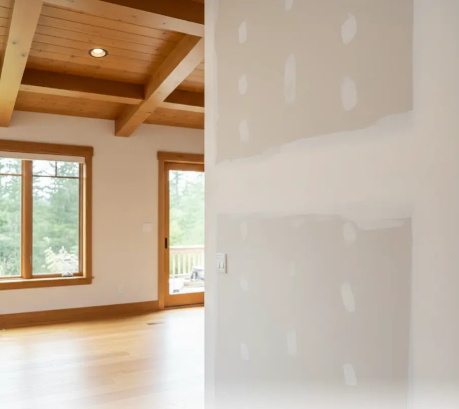 Completed drywall repair with fresh paint in Woodinville home