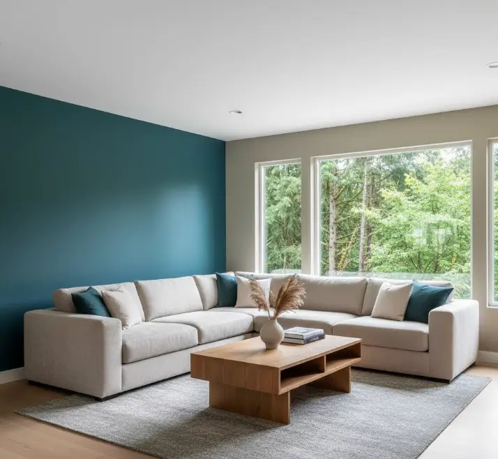 Living room painting in Everett with modern warm neutral colors