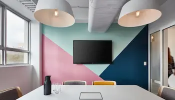 Home office painting in Shoreline with energizing color scheme for productivity