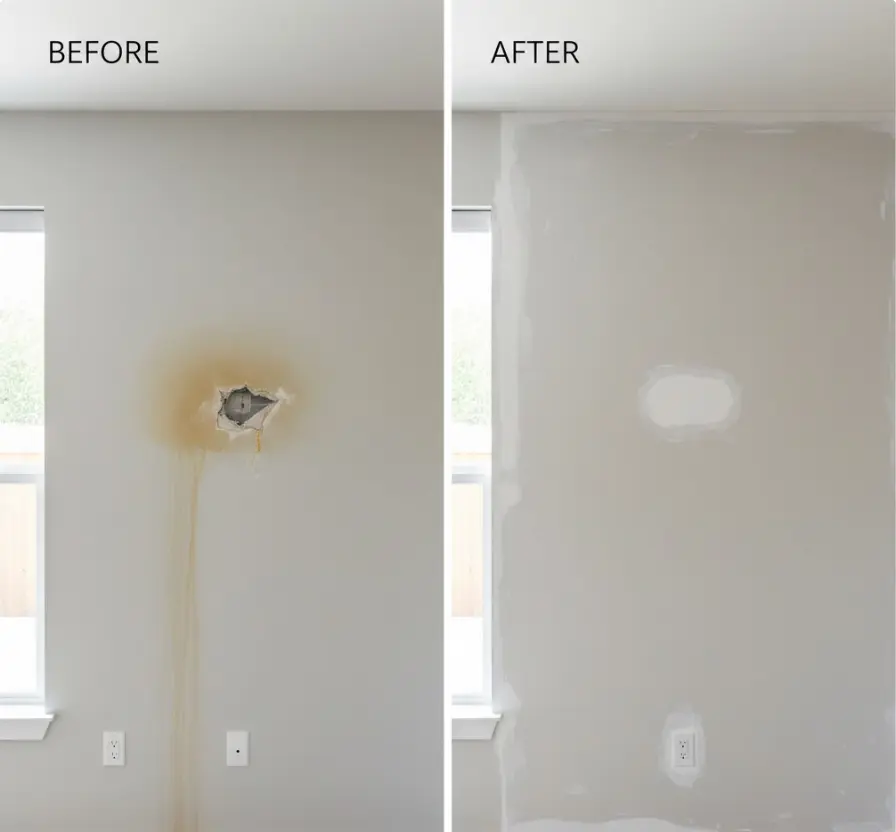 Drywall repair and painting process in Kirkland home