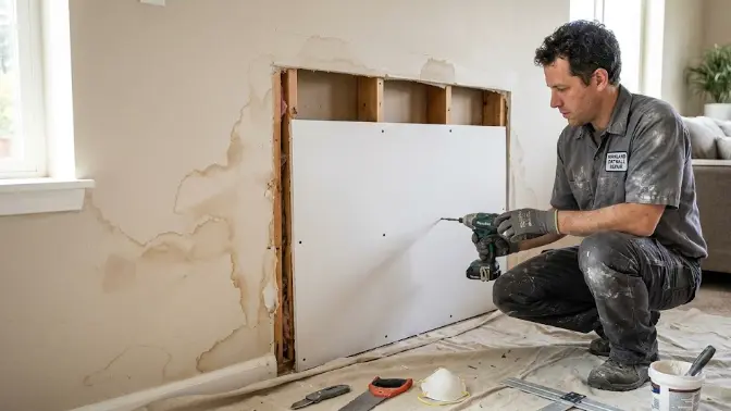 Water damage drywall repair Kirkland WA