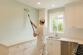 Kitchen wall painting in Kirkland showing fresh clean colors and expert application