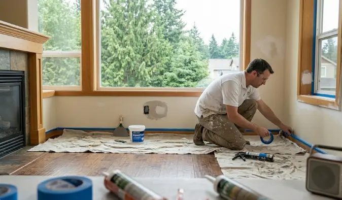 Interior painting prep work Lynnwood WA