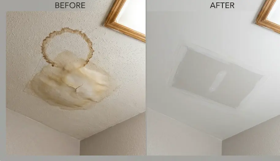 Water damage drywall repair in Scriber Lake Lynnwood home showing drywall replacement and professional finishing