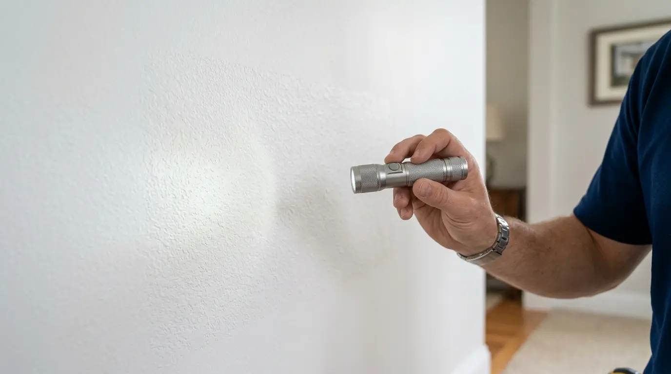 Nail pop repair with orange-peel texture match in Mill Creek WA — Pizoni Painting