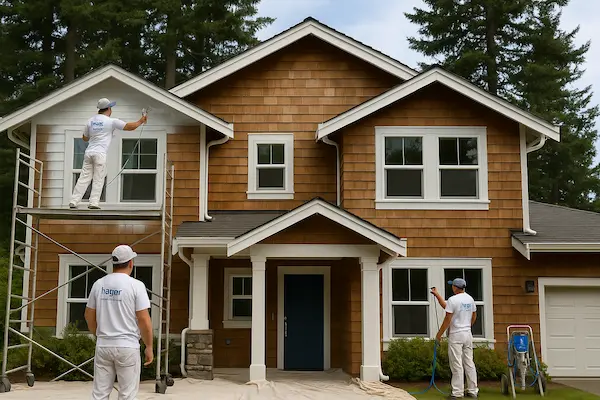Professional painting contractors working in Edmonds WA showing licensed team with proper equipment and techniques