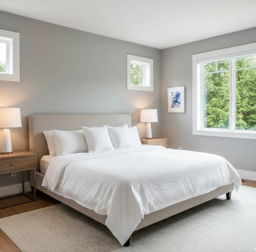 Professional bedroom painting in Redmond home with calming colors