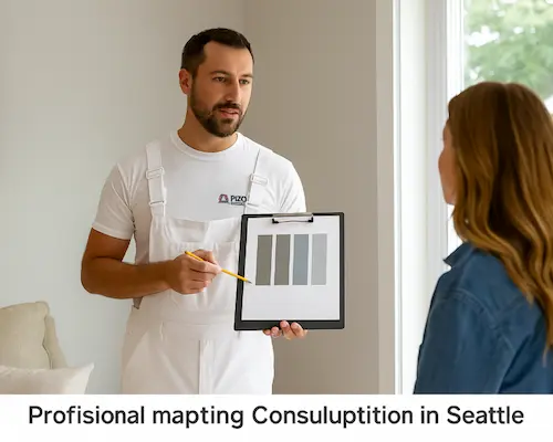 Professional light mapping consultation in Seattle home showing different lighting conditions throughout the day