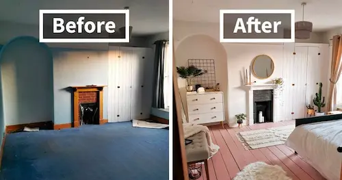 Before and after single room painting transformation in Shoreline home showing dramatic impact