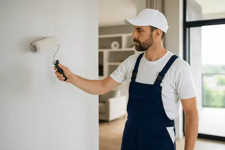 Professional wall painting service in Bothell home showing expert technique and quality finish